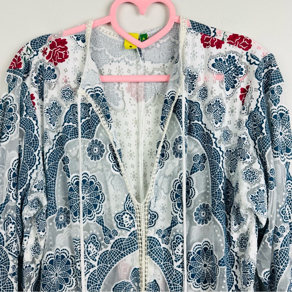 FARM Rio Blue and Red Patterned Blouse - Picture 3 of 15